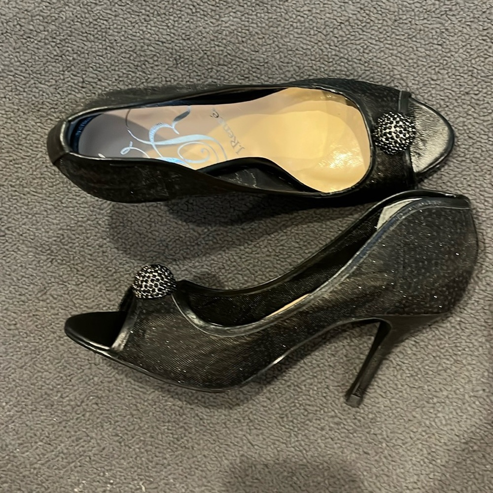 Beautifully sculpted sides on these elegant evening shoes NEVER WORN